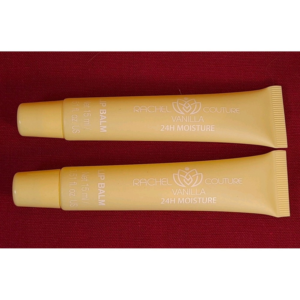 New 2 Pack Rachel‎ Couture 24 Hour Moisture Lip Balm Vanilla Full Size 15ml